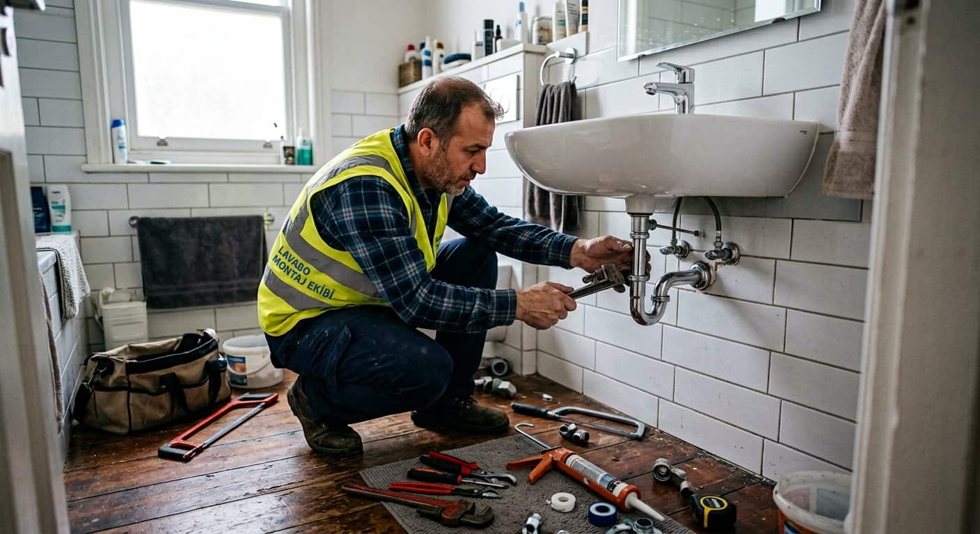 Lavabo ve Evye Tesisatı tesisat çalışması 3